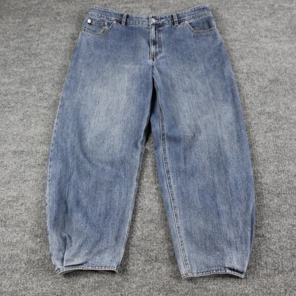 Tibi Jeans Womens 30 Classic Brancusi Denim Blue Relaxed Wide Leg Cropped Baggy - Picture 5 of 16